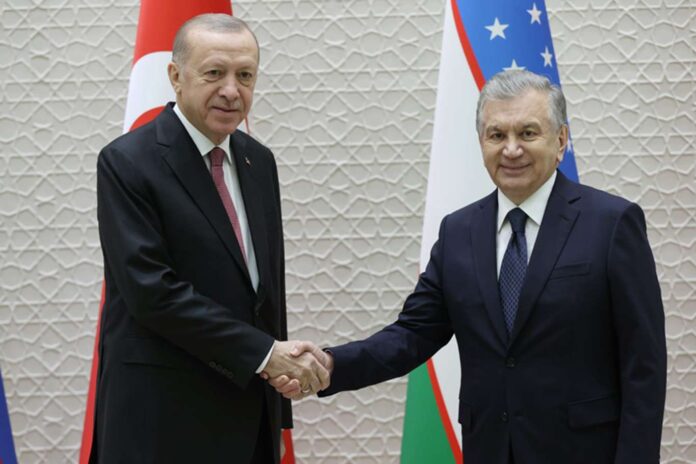 Cumhurbaşkanı Erdoğan, Özbekistan Cumhurbaşkanı Mirziyoyev ile görüştü